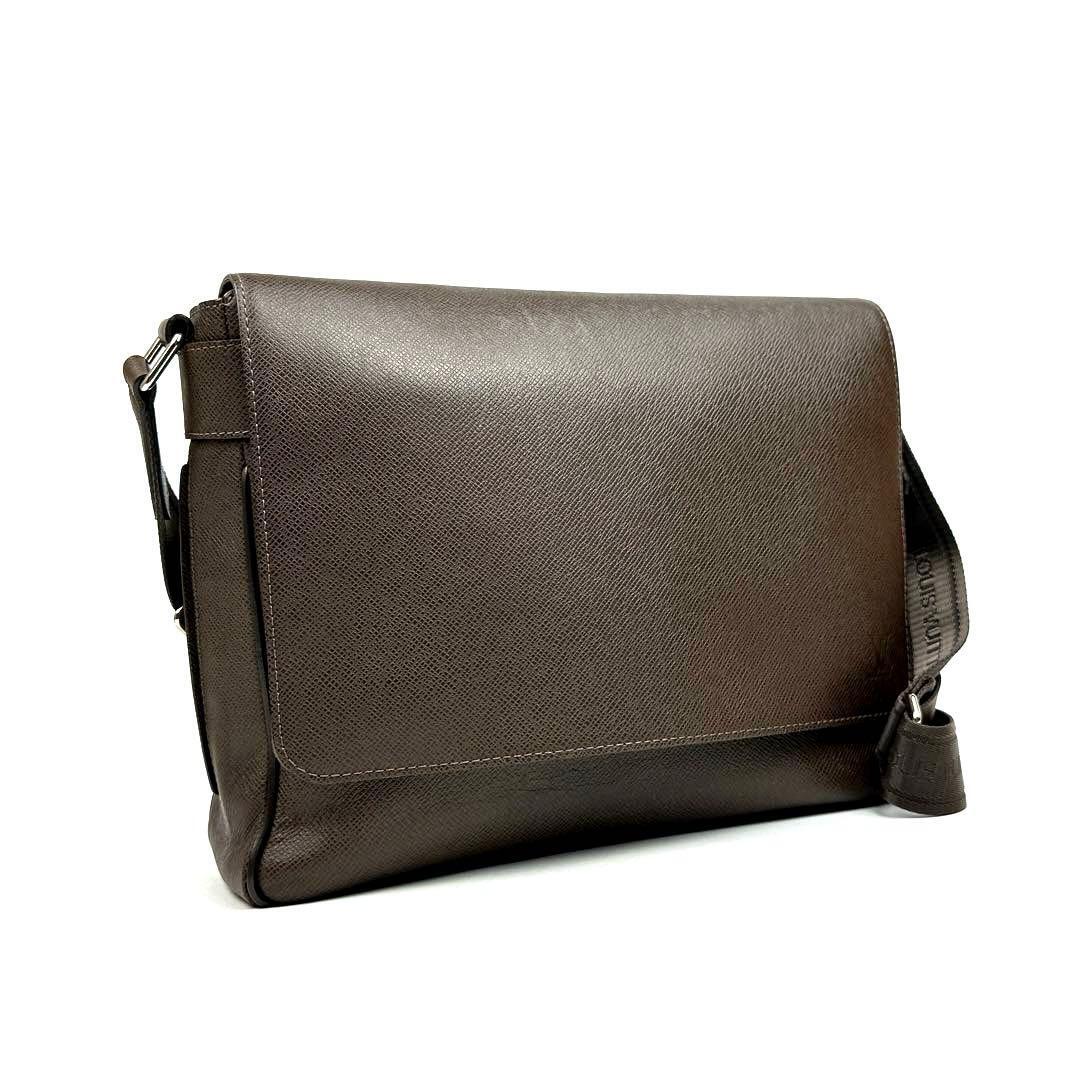 【美品】LOUIS VUITTON ルイヴィトン タイガ ロマンMM グリズリ M32678 ショルダーバッグ メッセンジャー ビジネス フォーマル A4 レザー