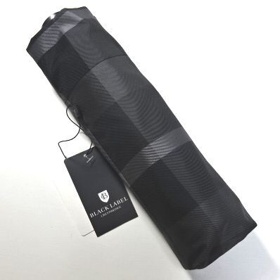 ◎新品 ブラックレーベル クレストブリッジ 日本製 折り畳み傘 黒灰 チェック BLACK LABEL CRESTBRIDGE メンズ 男性 紳士用
