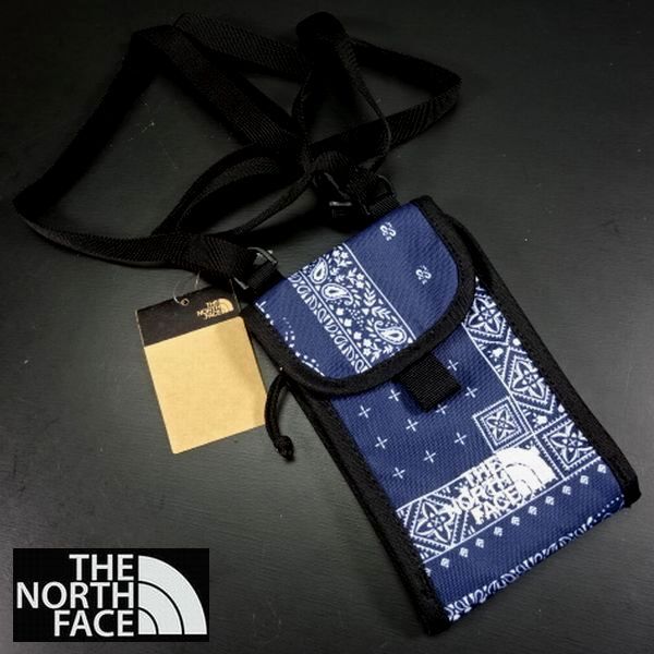 ◎新品 ザ・ノースフェイス THE NORTH FACE ショルダーバッグ ポーチ 斜め掛け 紺 バンダナ NN2PM58E 海外正規品