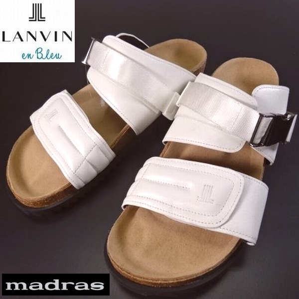 ◎新品 LANVIN en Bleu ランバン オン ブルー 本革レザー サンダル シューズ 靴 26cm メンズ 男性 紳士用 madras マドラス