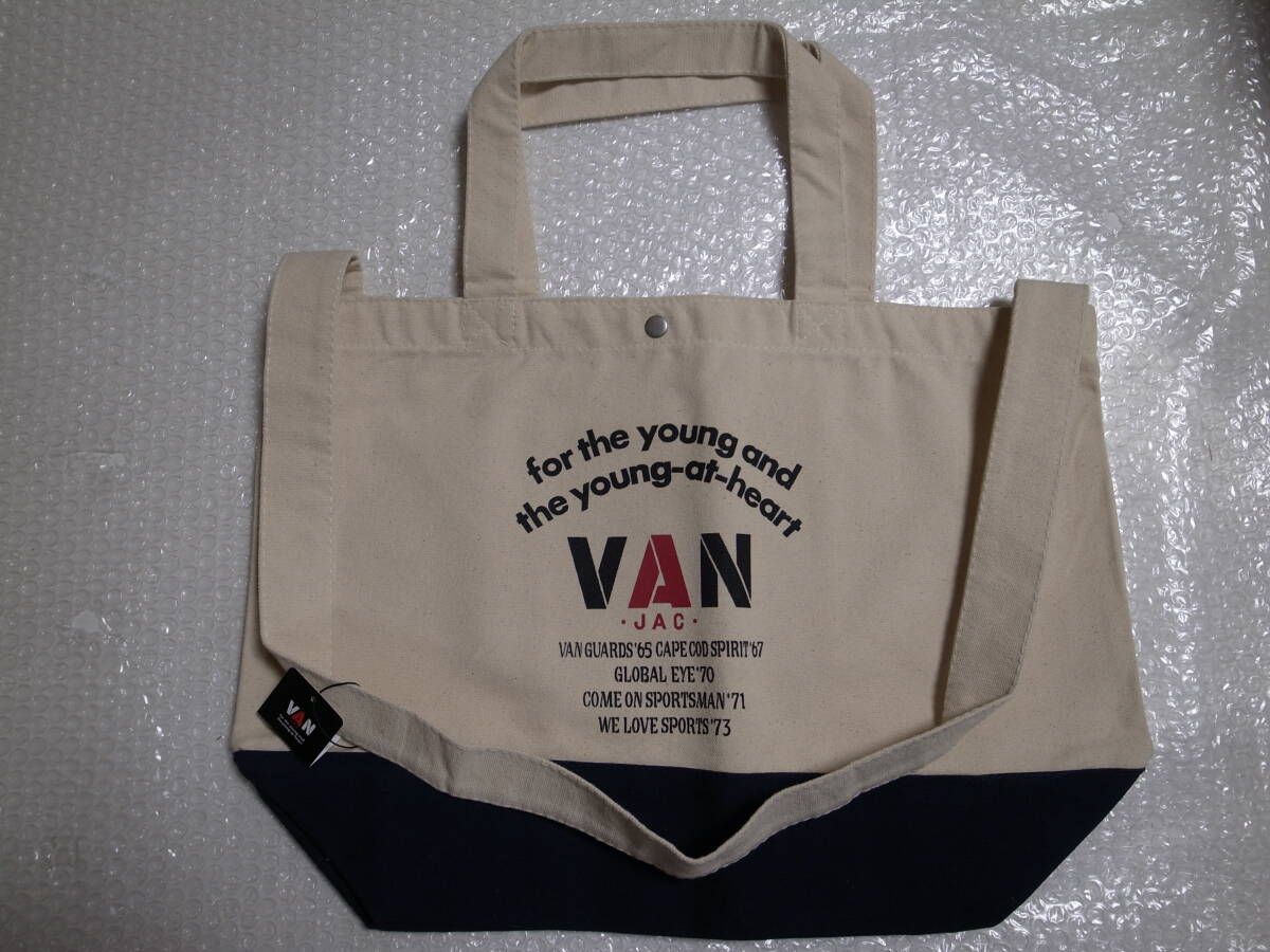 【送料無料】★VAN JAC ヴァンヂャケット★HP限定 アーチロゴ 2WAY トートバッグ★生成り★VAN JACKET