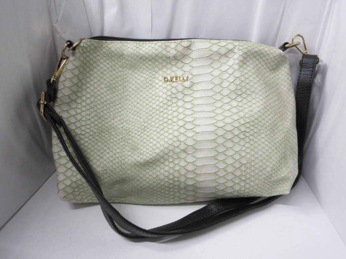☆レディース バッグ D.KELLY ディーケリー パイソン柄 2WAY ショルダーバッグ 中古☆