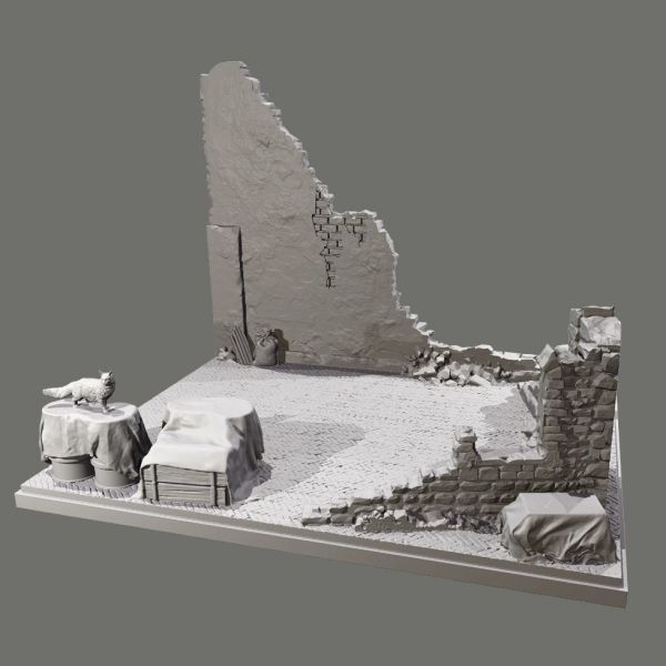 1/35 スケール ジオラマベース 廃墟の建物 情景モデル レジン製 未塗装 組立式 フィギュア ディスプレイ プラモデル用 アクセサリー L603