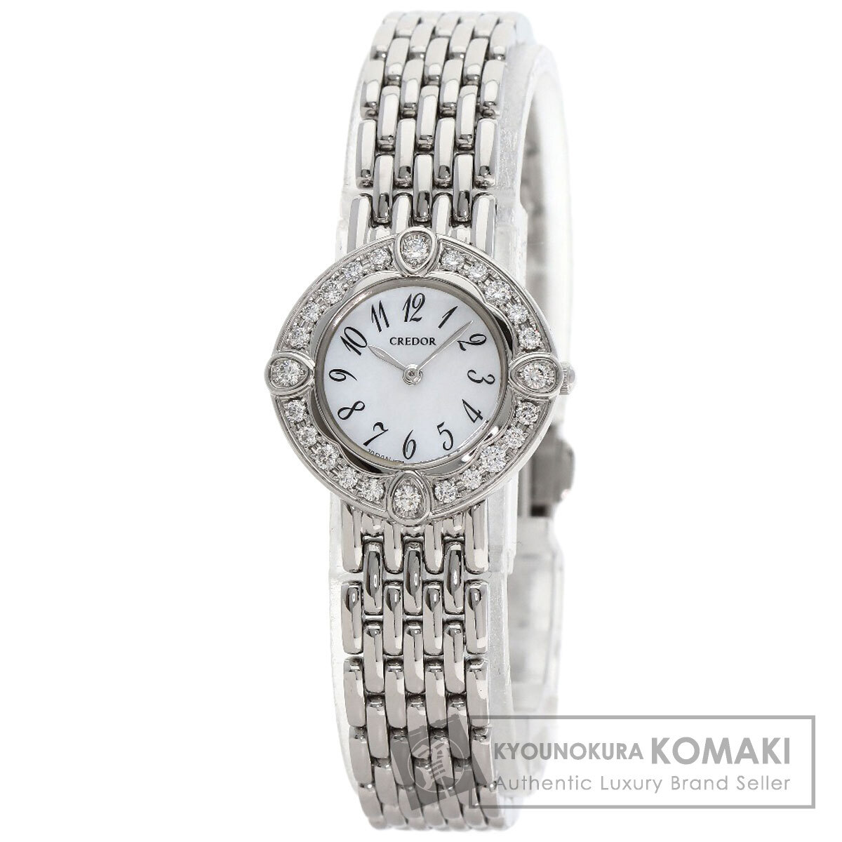 SEIKO セイコー GSTE849 1E70-0CY0 クレドール ベゼルダイヤモンド 腕時計 ステンレススチール SS ダイヤモンド レディース 中古