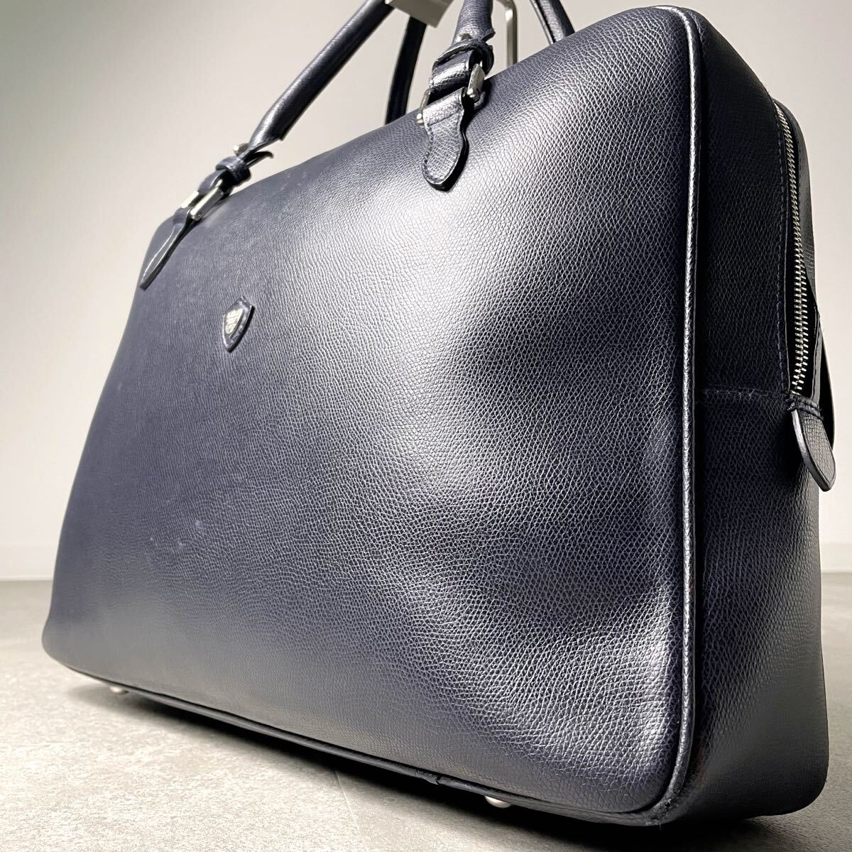 定価23万/入手困難◎ Chambord Sellier シャンボール セリエ RIVAU LAGUN リヴォー　レザー　ビジネスバッグ ブリーフケース ネイビー