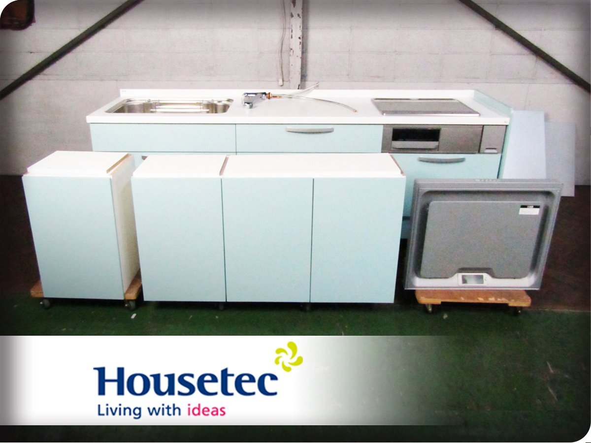 ■展示品■未使用品■Housetec■マルーレ■W255■左シンク■IH■レンジフード■ソフトクローザー■システムキッチン■250万/ymm4614k