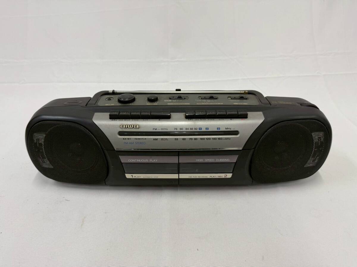 ★1円出品★aiwa アイワ ステレオダブルラジオカセットレコーダー CS-W520