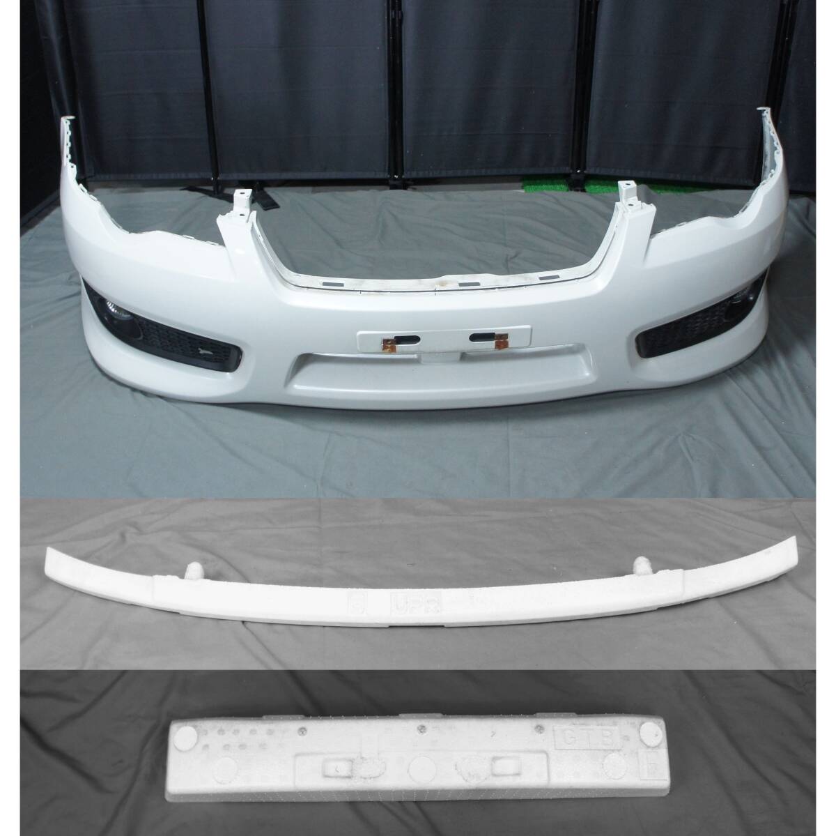 送料5200円~ フロントバンパー 37J ホワイト BP5 後期 E型 2.0GT spec.B レガシィ外し 参考 57704AG220 57703AG130WU BL5 BLE BPE @19601s