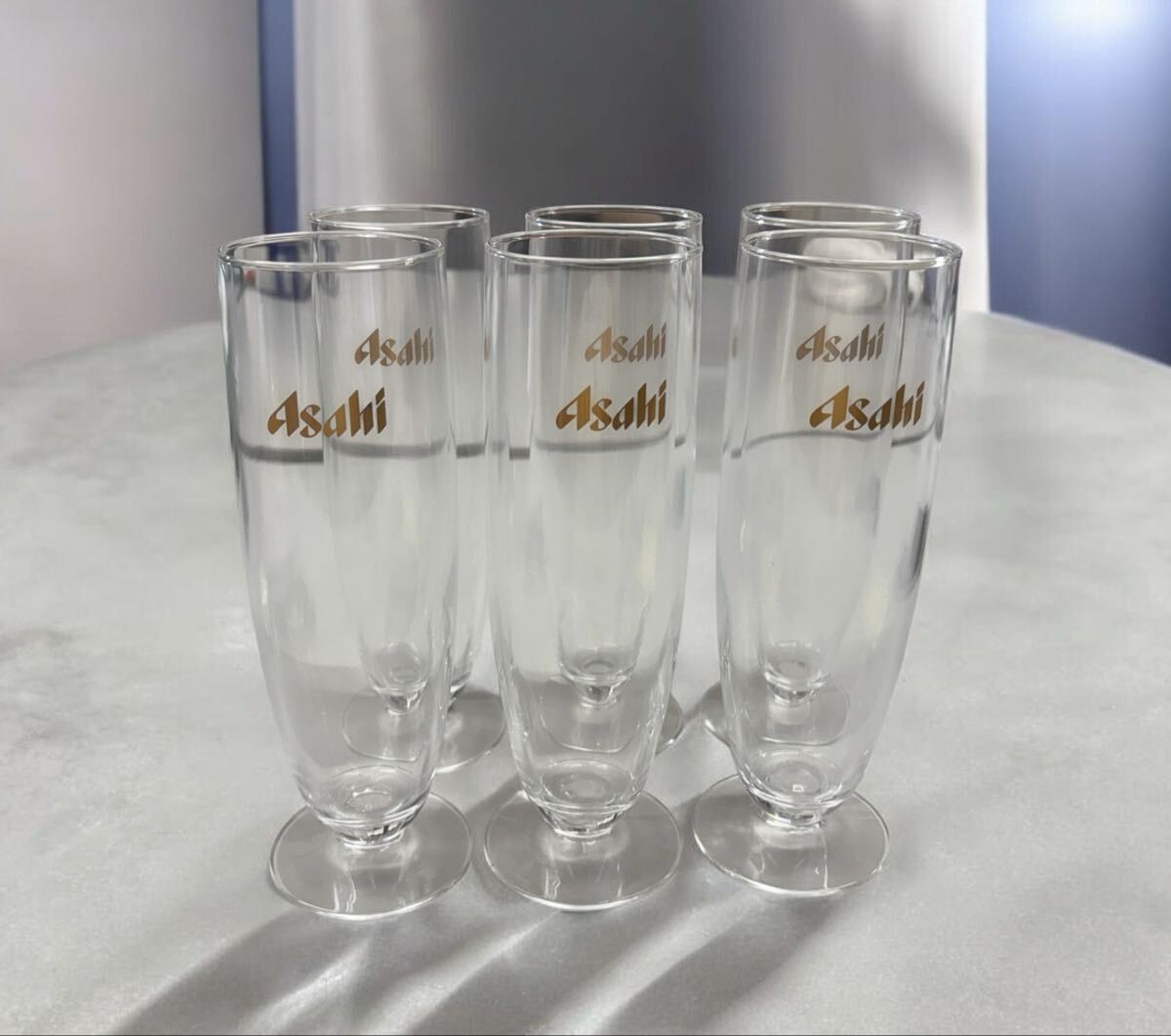 【未使用保管品】 Asahi / アサヒ / ピルスナーグラス / ビアグラス / 金ロゴ / 6個セット / ビールグラス / アサヒビール / 業務用