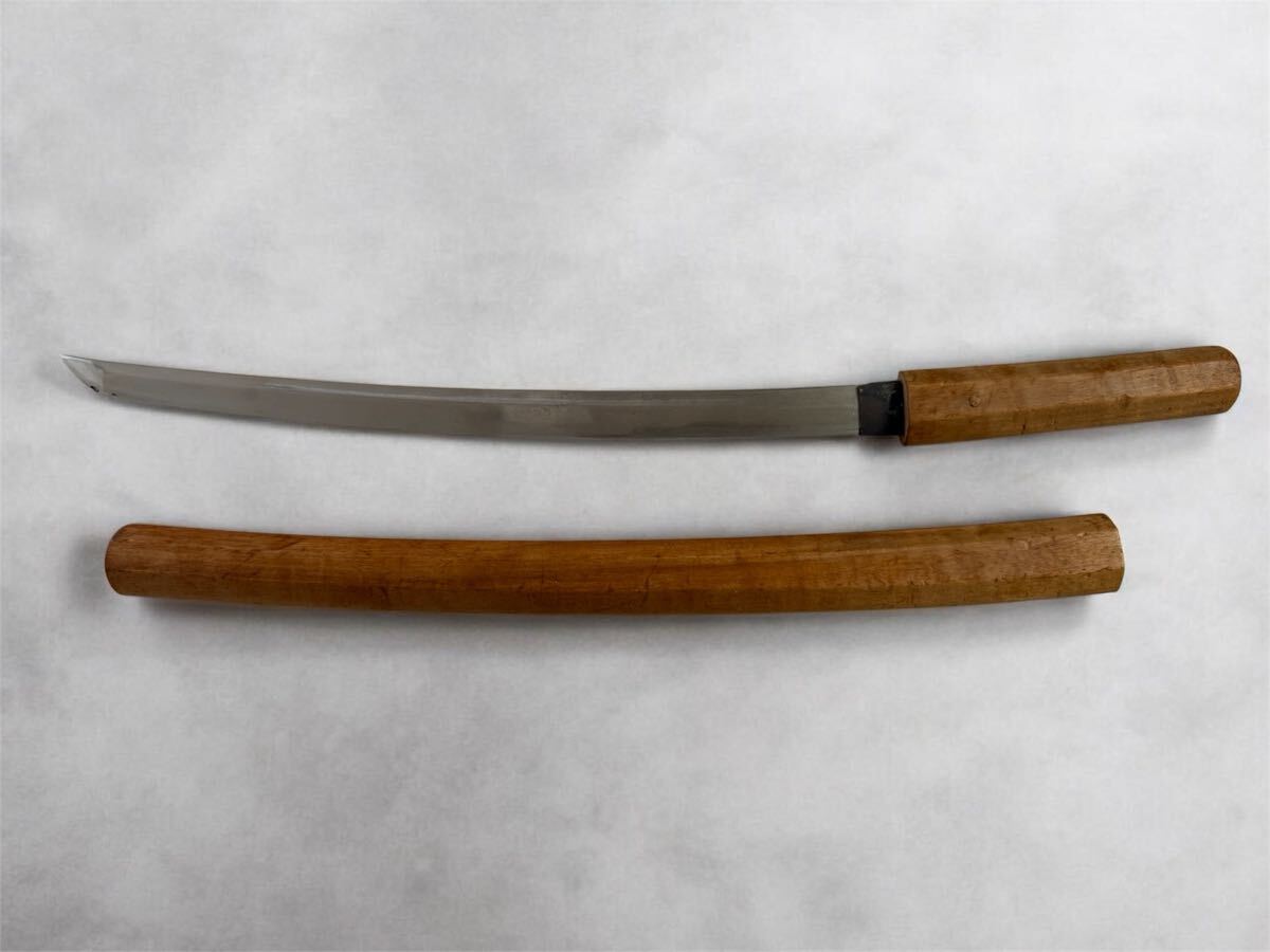 模造刀 木鞘付 居合刀風 全長69cm 刀身47cm 刃こぼれ有 観賞用 ③