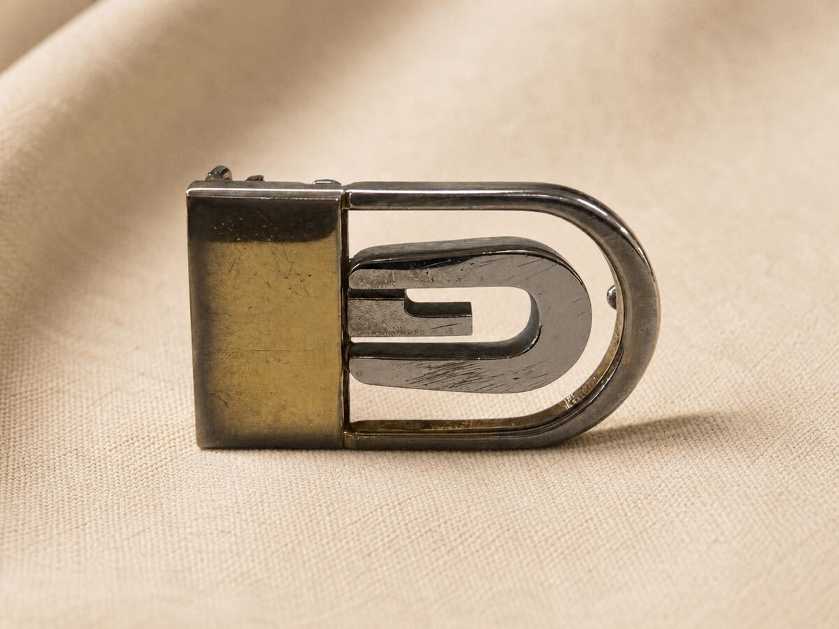 GUCCI グッチ ベルトバックル Gロゴ ヴィンテージ ゴールド×シルバー イタリア製