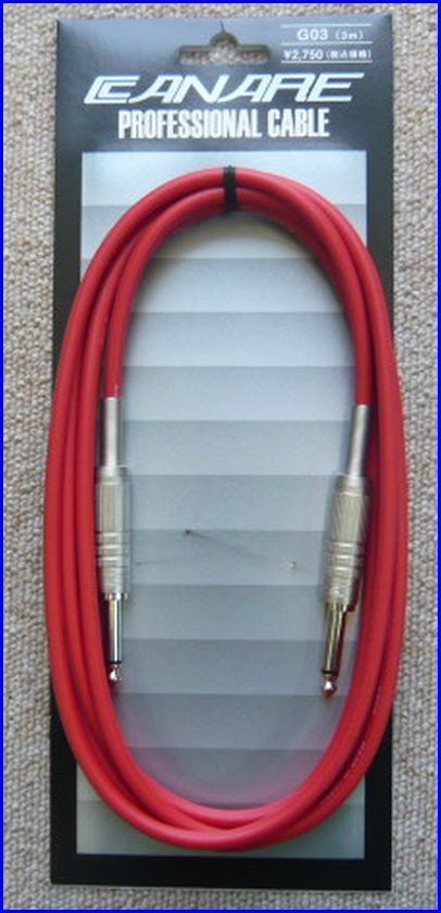 CANARE ギターケーブルカナレシールド G03-3m 3M 赤　新品
