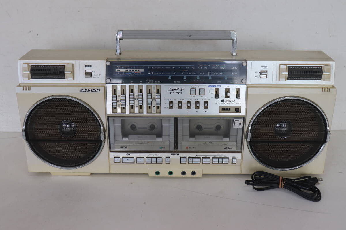 ◎B054◎14◎昭和レトロ SHARP シャープ SEARCHER-WF GF-787 ダブルラジカセ カセット録音再生/AMFM受信確認済み