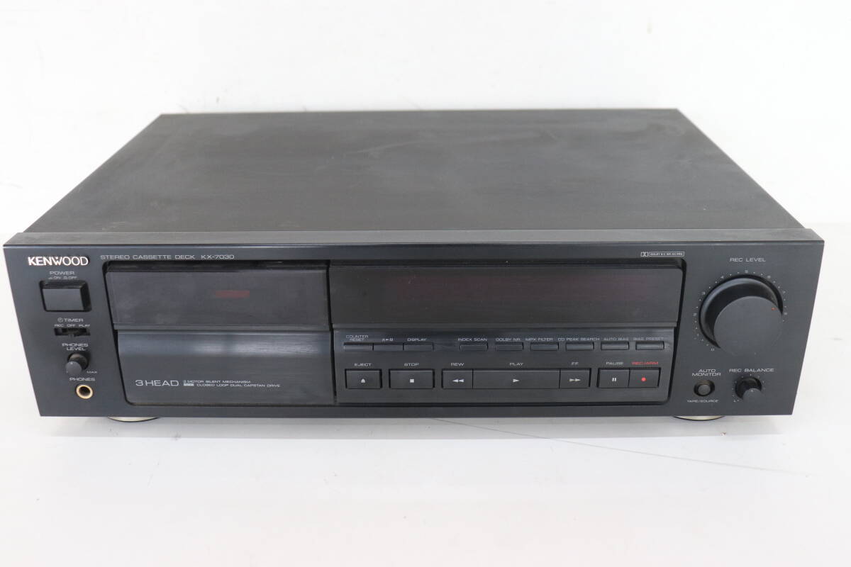 ◎B057◎12◎Kenwood ケンウッド KX-7030 カセットデッキ 通電確認済み ジャンク
