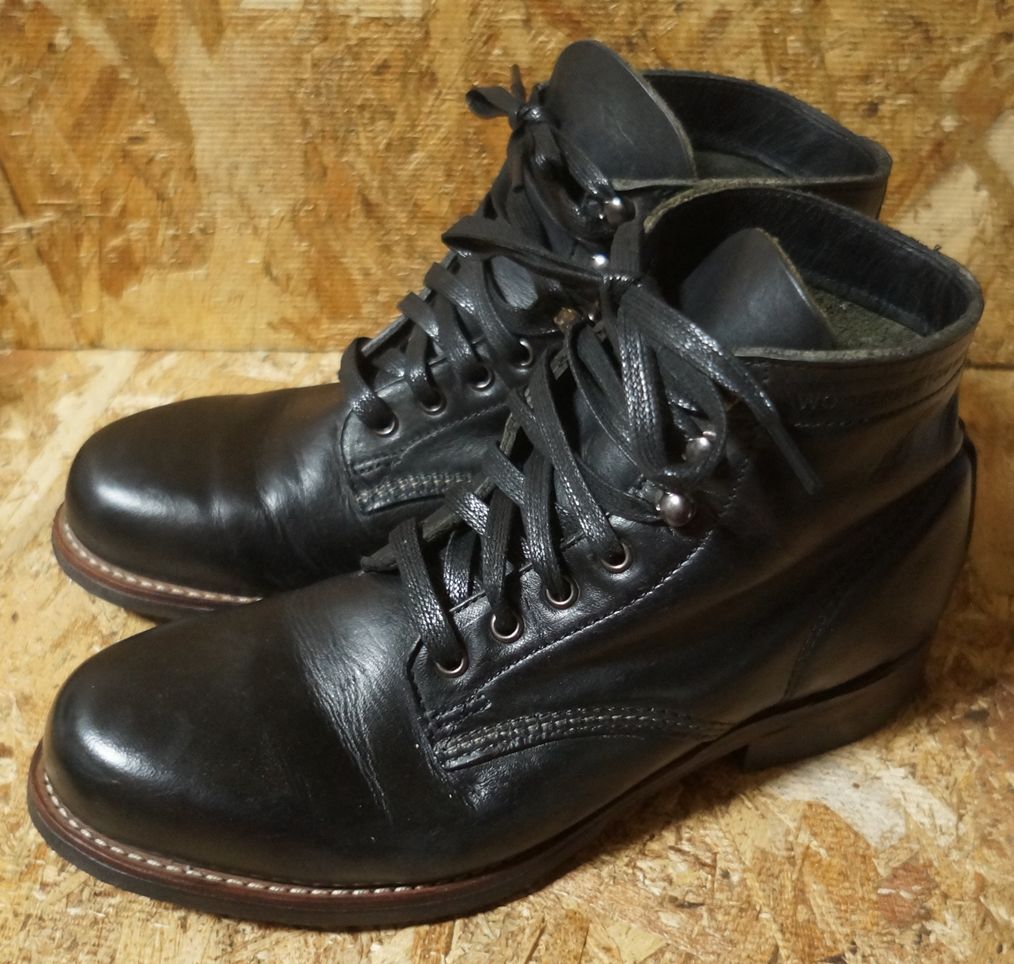 良品 WOLVERINE 1000 MILE BOOTS 本革 US7D 黒 ウルヴァリン 1000マイルブーツ ウルバリン　リアルレザー