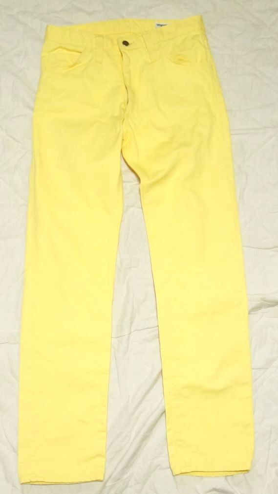 良品 ～90s Wrangler W-2 W31 黄色 カラーデニムパンツ ラングラー