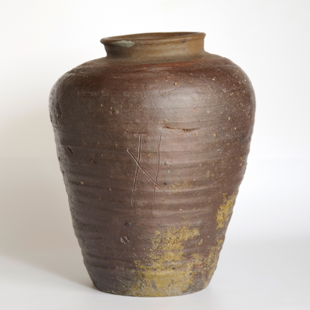 時代物　古備前　波状文壺　花瓶　室町時代　24