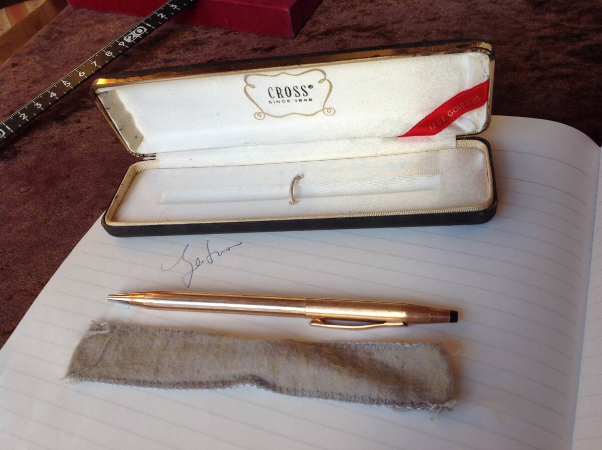 ヴィンテージ 中古 CROSS SINCE 1846 14KT.GOLD FILLED 14金張 クロス ボールペン 袋 ボックス付