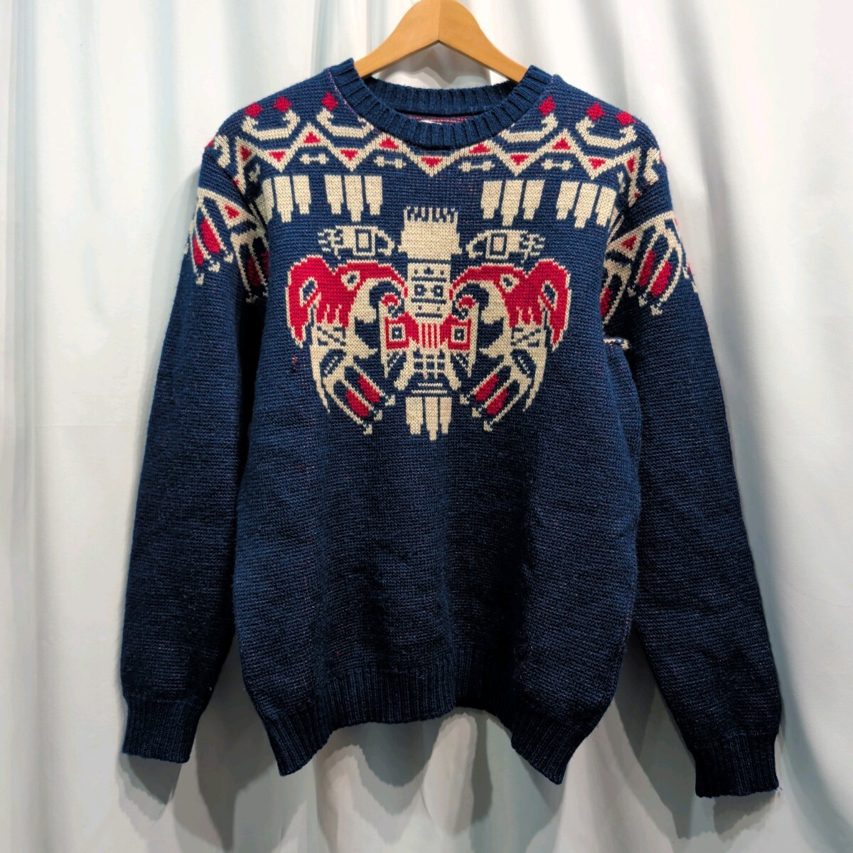 TENDERLOIN テンダーロイン T-SWEATER A トーテムポール柄 ジャガードニットセーター M メンズ 日本製 ウール/ワコマリア/ウィアード