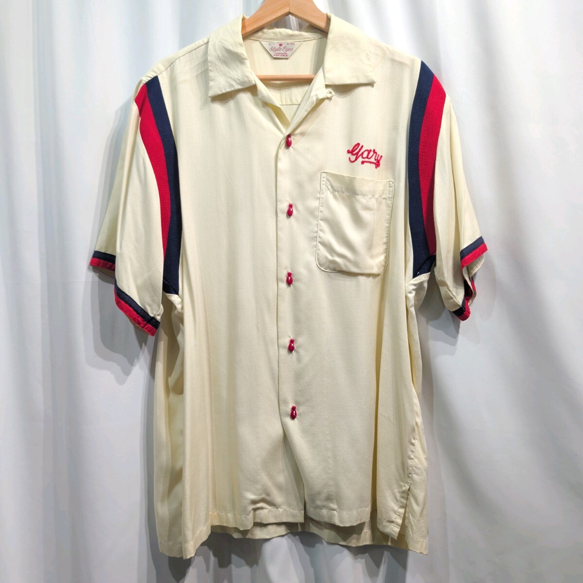 【size:L】東洋 STYLE EYES スタイルアイズ SE32198 ボウリングシャツ ボーリングシャツ 半袖シャツ 開襟シャツ レーヨン ピンボタン