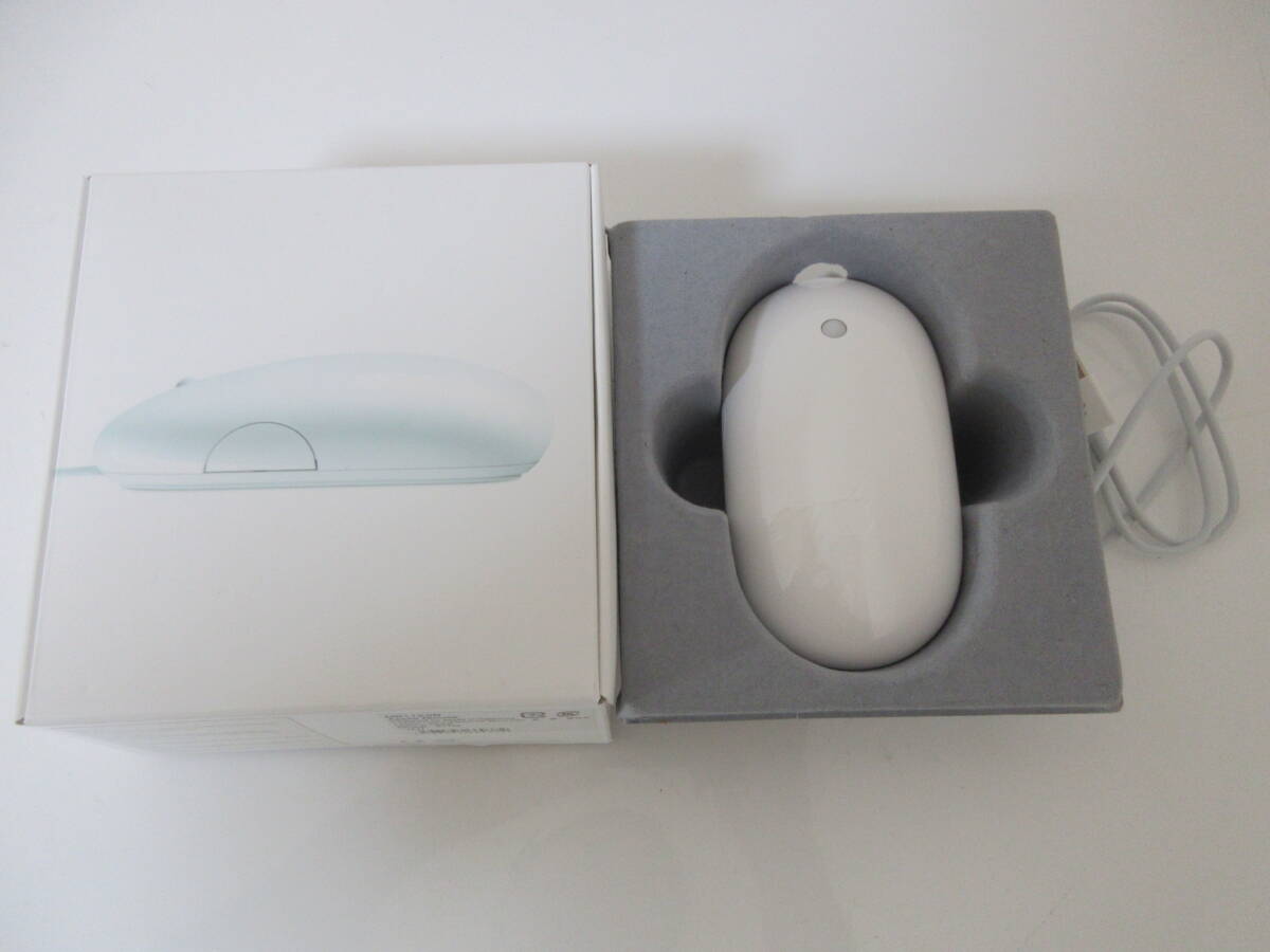 Apple Mouse A1152 MB112J/A 有線USB接続 スクロールボール付き 白 ホワイト 箱ありマウス パソコン 周辺機器 爆安 1円スタート