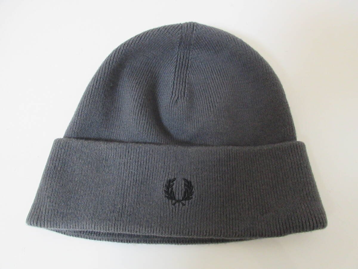 フレッドペリー FRED PERRY ニット帽 ビーニー グレー ブランド 帽子 小物 フレッドペリー 爆安 1円スタート