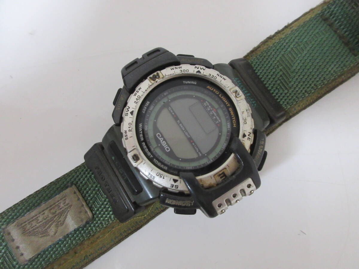 CASIO PRO TREK 1471 カシオ プロトレック カーキ グリーン Bird Life 時計 腕時計 布ベルト 爆安 1円スタート