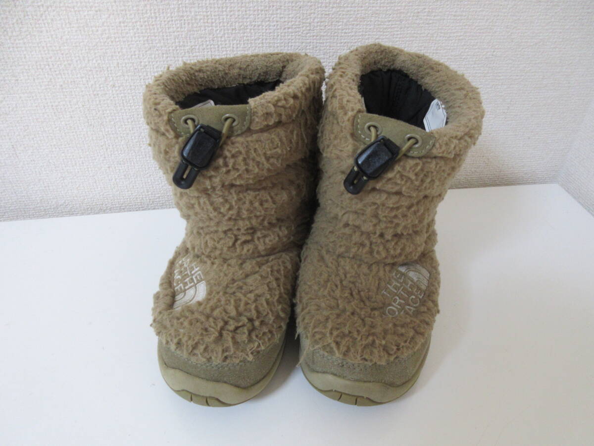 ブーツ THE NORTH FACE ノースフェイスキッズ ブーツ ボア 18㎝ ベージュ ブラウン系 子供用 冬 ウィンター 爆安 1円スタート