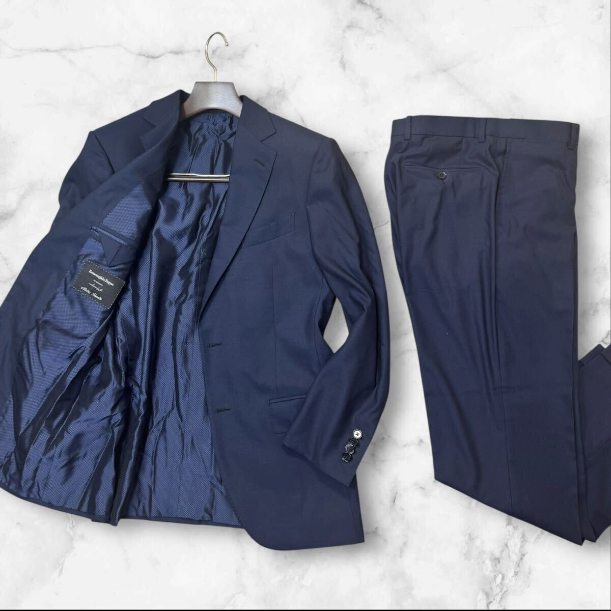 PX19 最高傑作!!Ermenegildo Zegna/ゼニア スミズーラ SU MISURA ハイパフォーマンス オールシーズンモデル スーツ ネイビー 7-46C M位