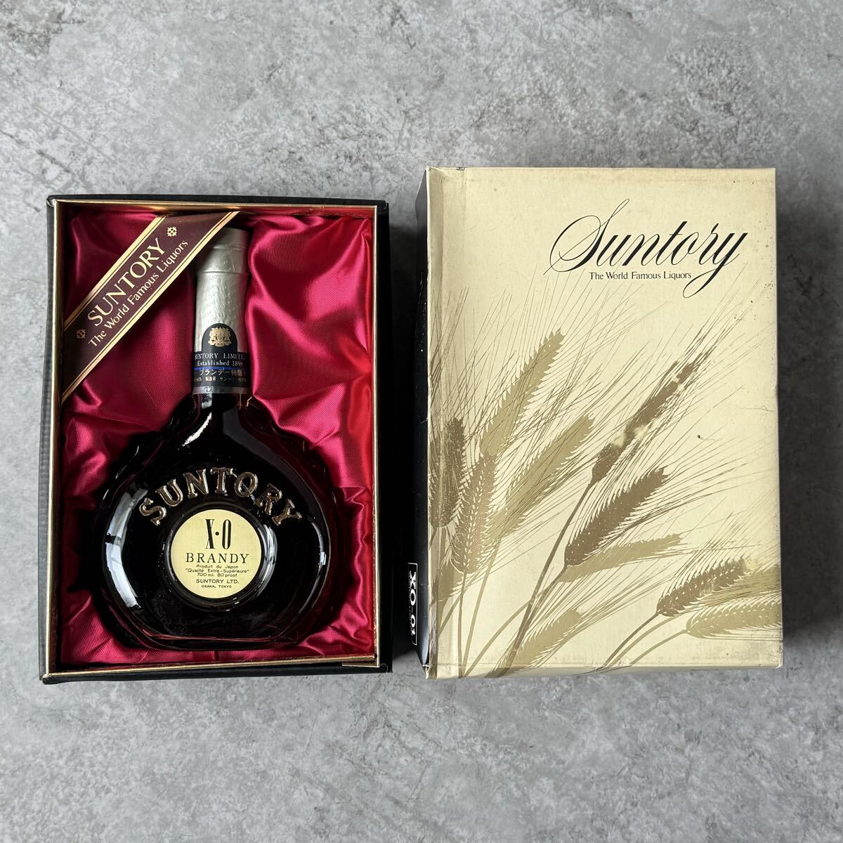 当時物 サントリー SUNTORY ブランデー xo x.o / 未開封 未開栓 古酒 特級 リミテッド brandy 古い 昔 箱付き 