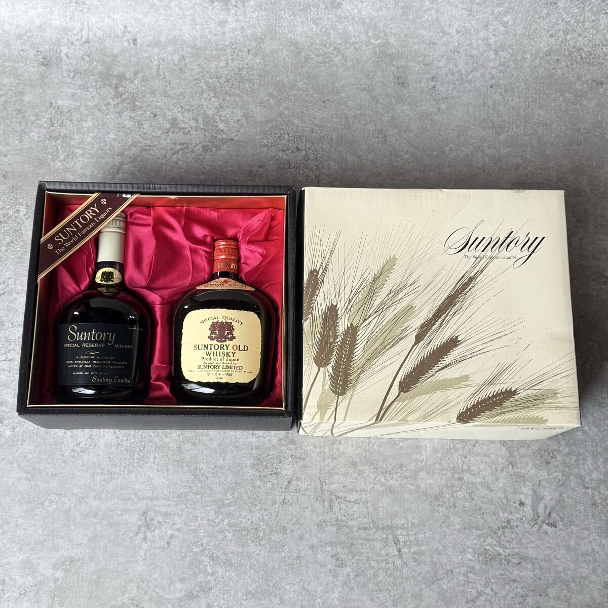 当時物 SUNTORY old サントリー オールド スペシャルリザーブ WHISKY ウイスキー / 古酒 未開栓 未開封 セット 特級 黒丸 ダルマ 70周年
