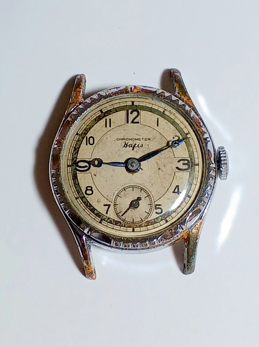 Hafis ハフィス CHRONOMETER クロノメーター スモセコ 手巻き 腕時計 アンティーク ヴィンテージ 青針