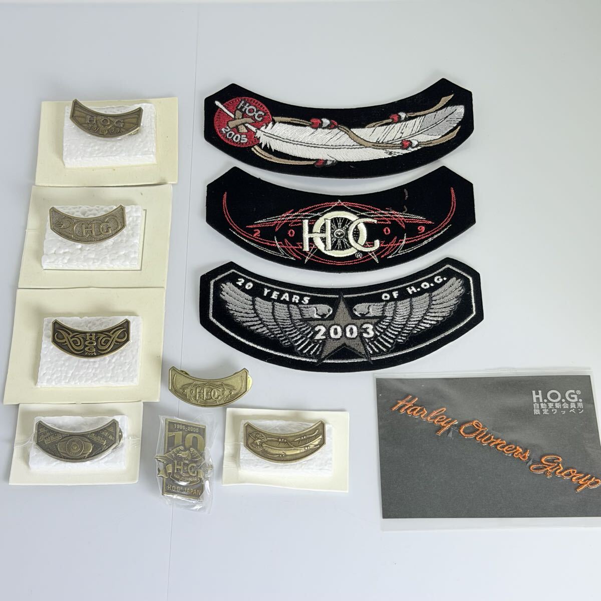 SY794◆ハーレーダビッドソン ピン バッジ ステッカー ワッペン グループ HARLEY-DAVIDSON HOC 11点 まとめ セット 