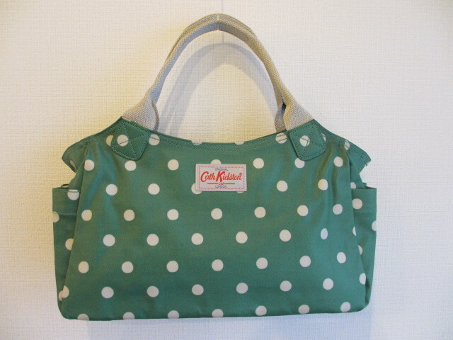 未使用＿Cath Kidston Day bag matt oc spot/ EMERALD GREEN 380881
