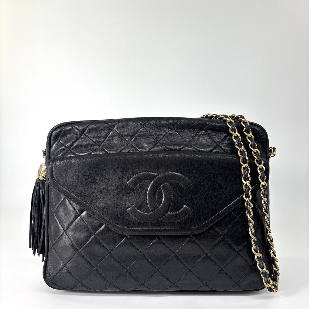 極美品 CHANEL シャネル マトラッセ ショルダーバッグ レディース 黒 ブラック レディース バッグ チェーンショルダーバッグ 黒