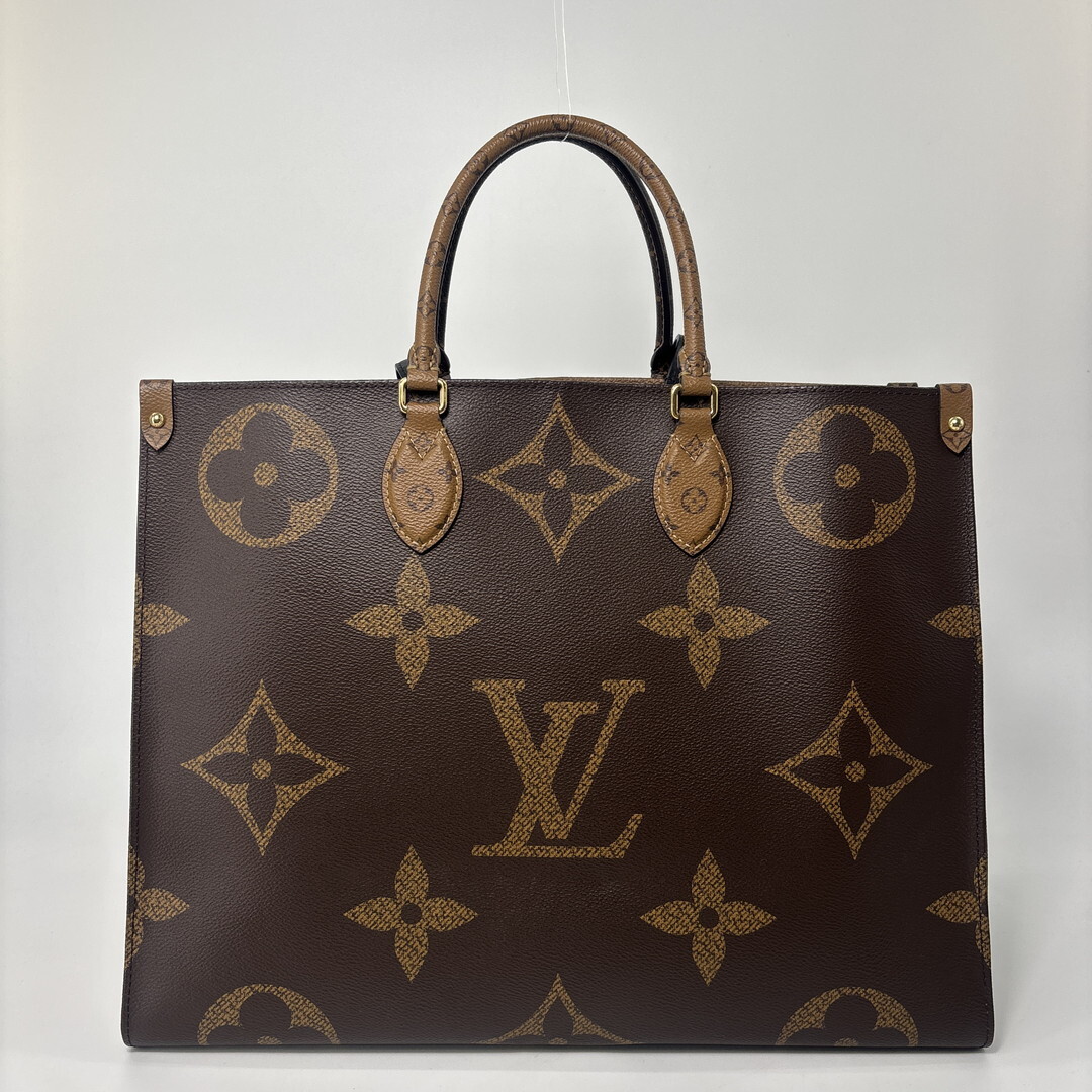 未使用/IC Louis Vuitton ルイヴィトン モノグラムジャイアント オンザゴーGM M44576 ブラウン RFID反応あり トートバッグ ハンドバッグ
