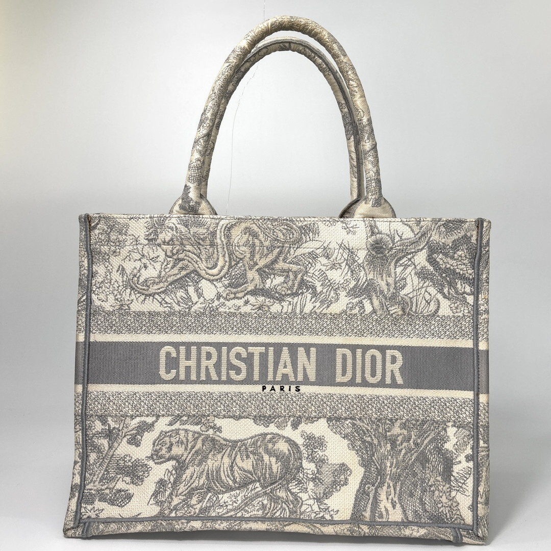 超極美品 ChristianDior クリスチャンディオール ブックトート ミディアム トワルドゥ ジュイ　トートバッグ ハンドバッグ レディース 