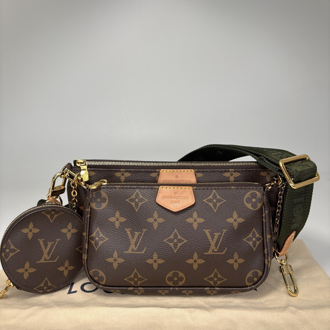 新品同様 Louis Vuitton ルイヴィトン モノグラム ミュルティポシェット アクセソワール ショルダーバッグ カーキ レディース ・ M44813