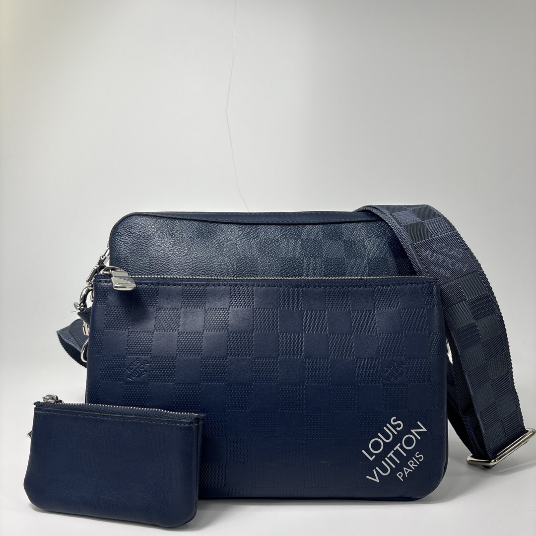 超極美品 Louis Vuitton ルイヴィトン ダミエ スクエアード トリオ メッセンジャーバッグ N40438 メンズショルダーバッグ メンズ