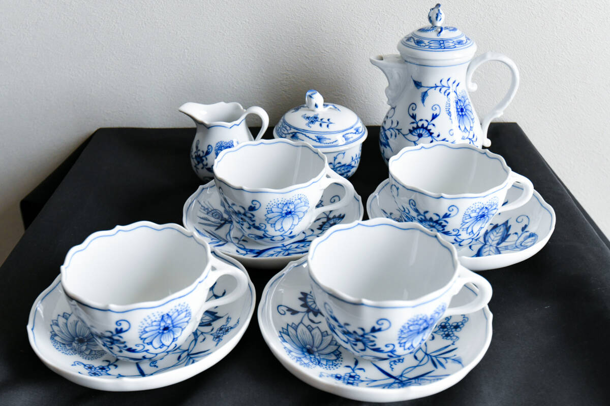 ★限定1ST『マイセン ブルーオニオン ティーセット 1級品』カップ ソーサー ポット Meissen Blue Onion Cup & Saucer Porcelain Set 1級