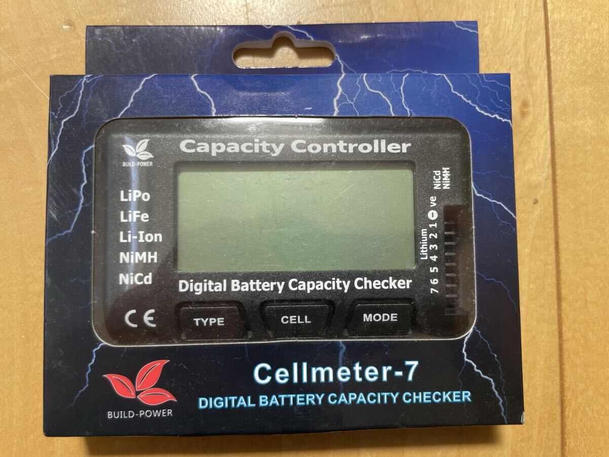 未使用 Cellmeter-7 デジタル バッテリーチェッカー 残量計 電圧計 セルメーター 1s-7s LiPo LiFe Li-ion NiMH リポ リフェ ラジコン