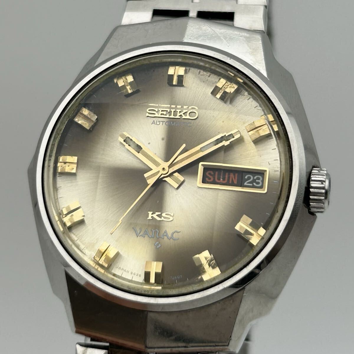 【稼働】KING SEIKO VANAC キングセイコー バナック5626-7140 ゴールド文字盤 デイデイト 腕時計 ヴァナック japan vintage