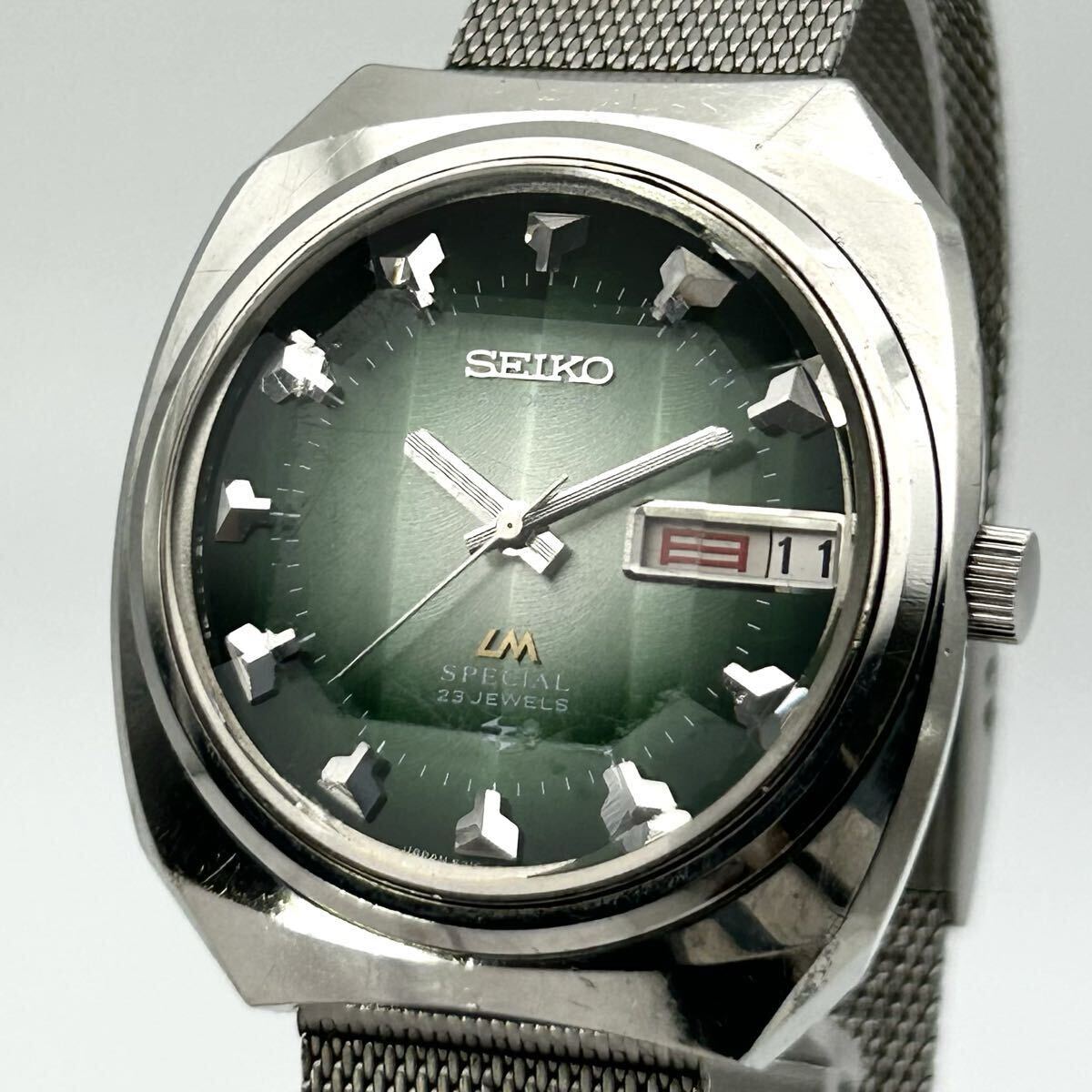 【メンズ 稼働】SEIKO セイコー LM ロードマチック Special スペシャル 5216-6000 グリーングラデーション文字盤 腕時計 japan vintage