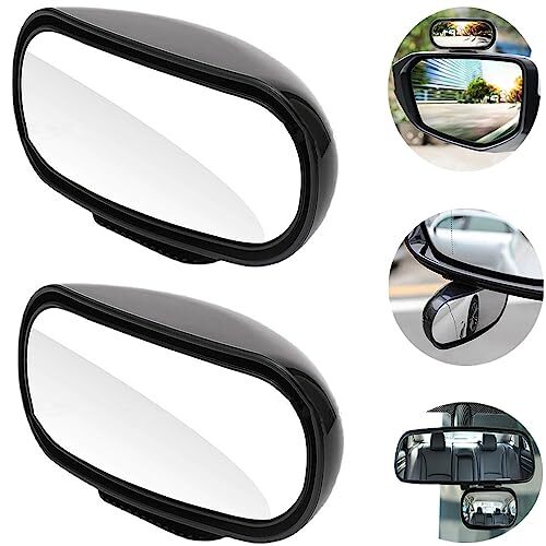 角丸補助ミラー 補助ミラー サイドミラー 補助ミラー 車 角度調整可能 後方確認左右汎用安全運転 2個セット