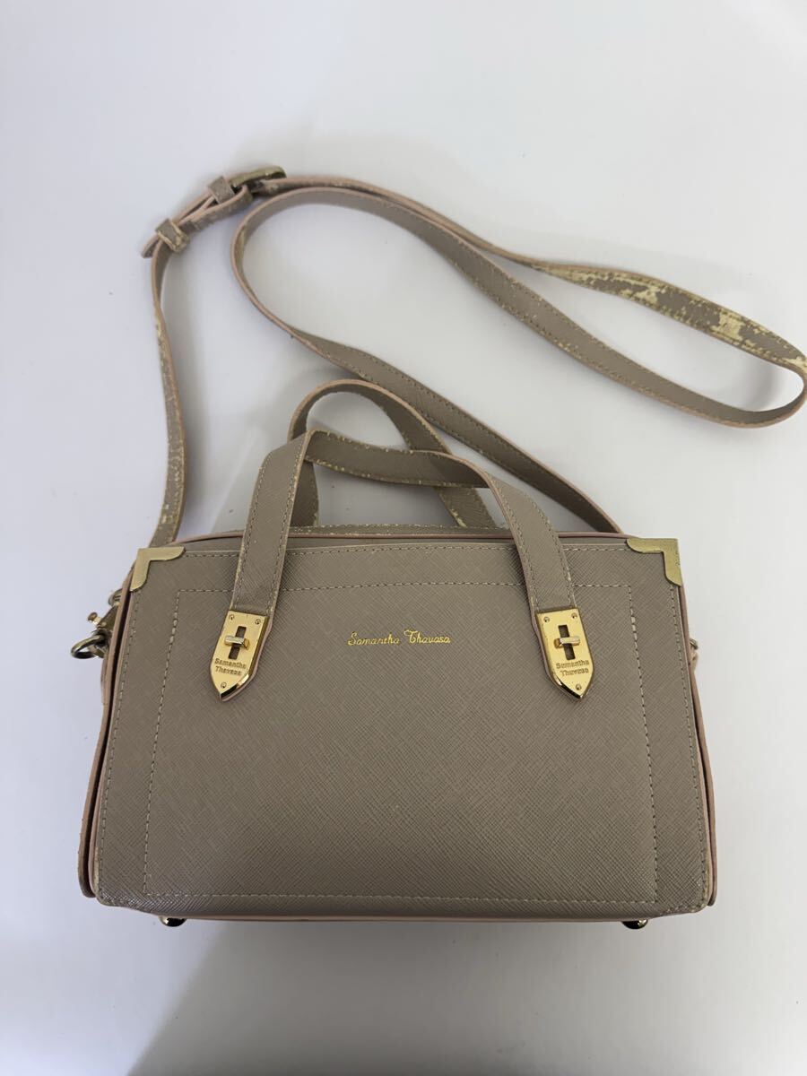 ●売り切り　Samantha Thavasa スクエア 2WAY ショルダー付 斜め掛け可 ゴールド金具 剥がれあり #サマンサタバサ #バッグ　現状品