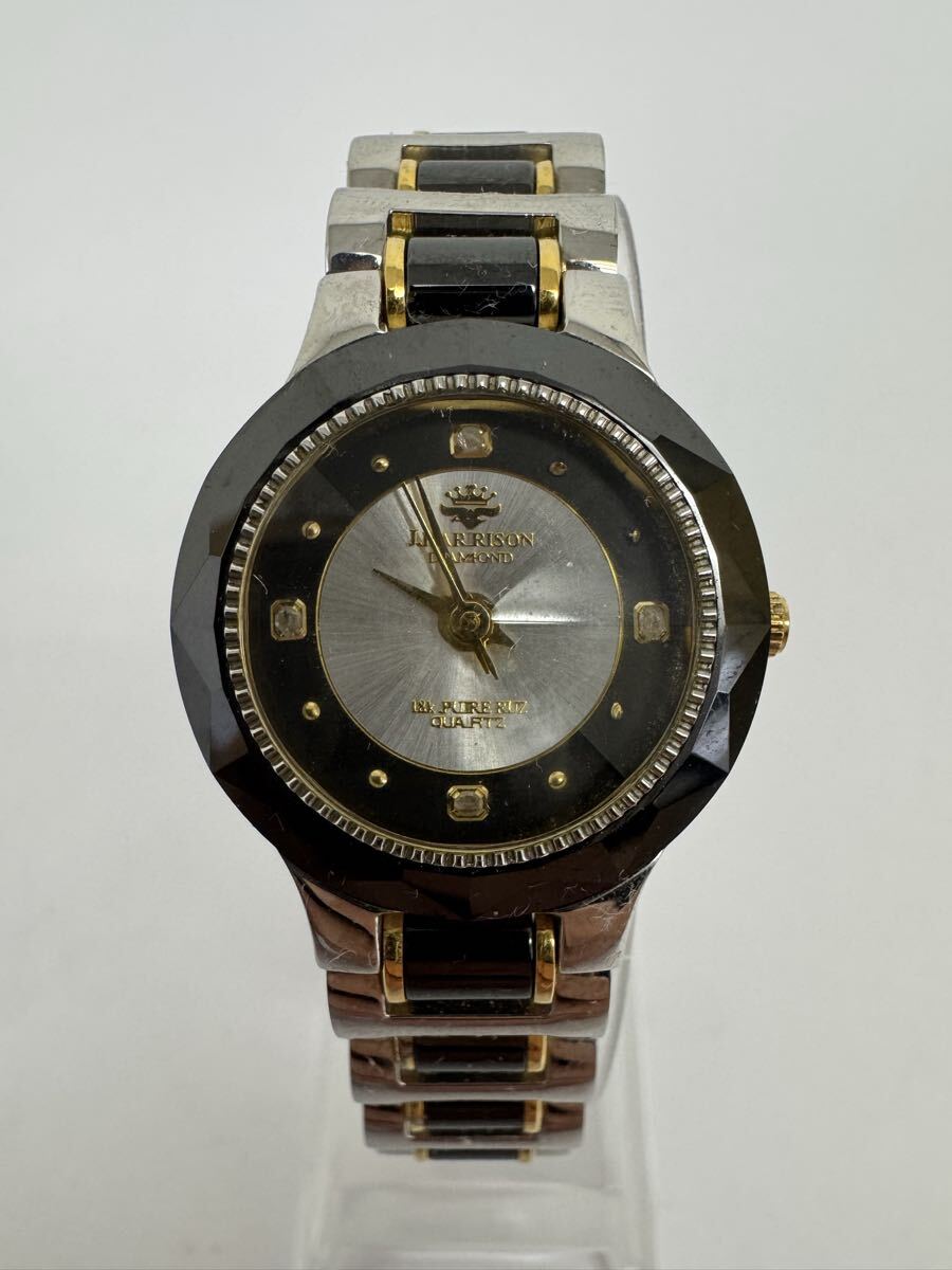 ●売り切り　J.HARRISON ジョン・ハリソン CCL-001 腕時計 セラミック ステンレス 18K リューズ レディース クォーツ 動作未確認　現状品