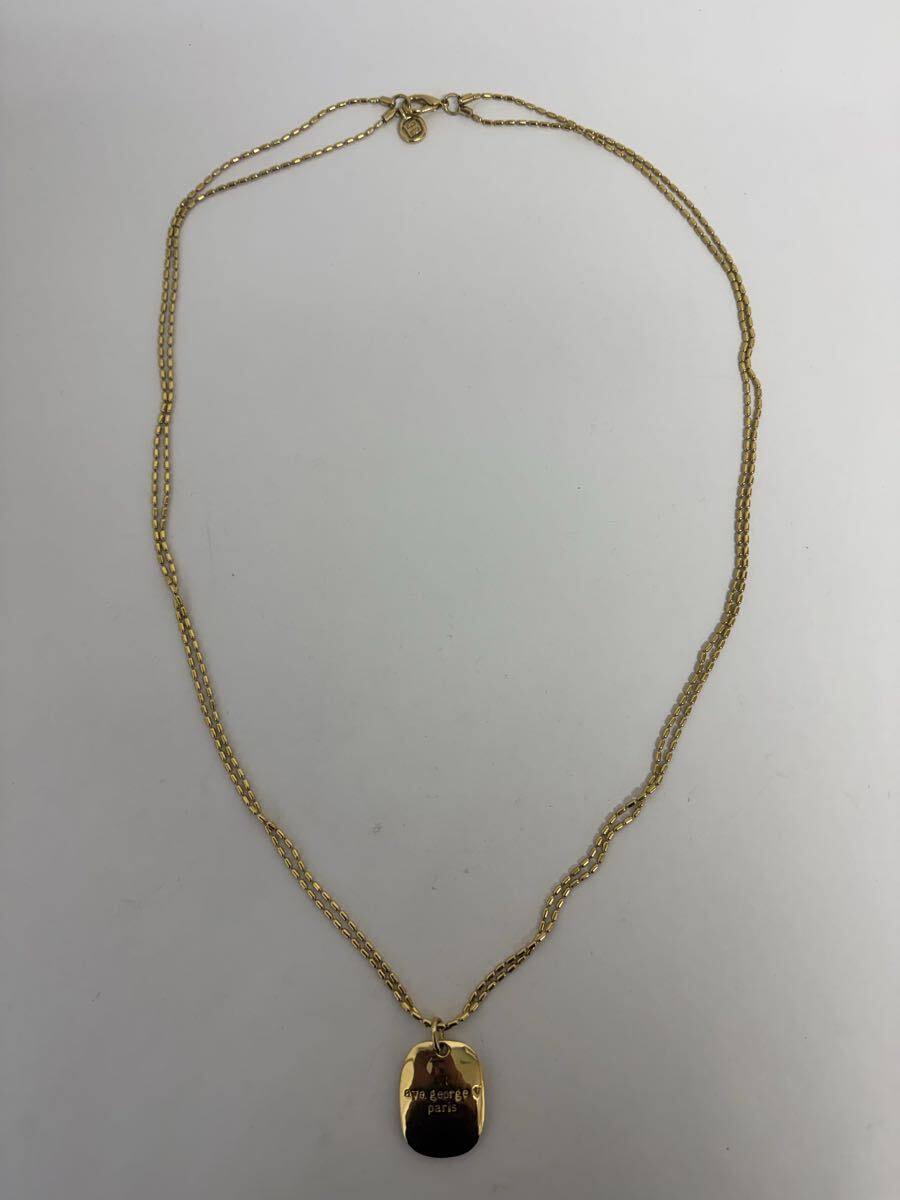 ●売り切り　GIVENCHY ジバンシィ ネックレス ゴールド 4Gロゴ 刻印 プレート ドッグタグ モチーフ ヴィンテージ アクセサリー 現状品