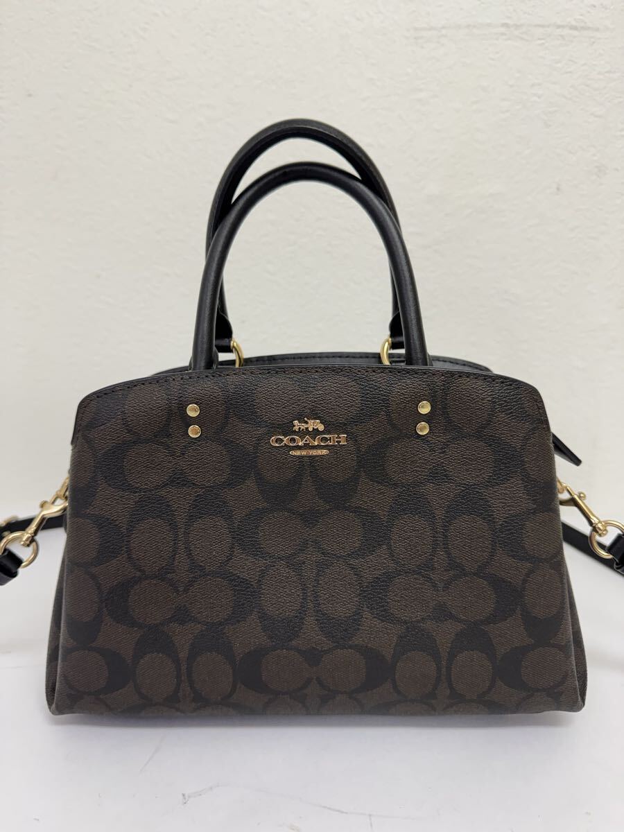 ●売り切り　COACH コーチ リリー キャリーオール 91494 シグネチャー ハンドバッグ ショルダーバッグ 2WAY ブラウン レディース　現状品