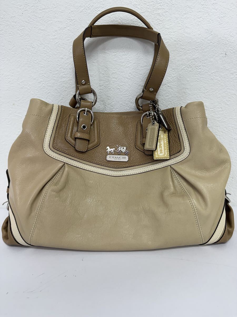 ●売り切り　COACH コーチ マディソン レザー マギー 14626 ハンドバッグ ショルダーバッグ 2WAY ベージュ ブラウン　現状品