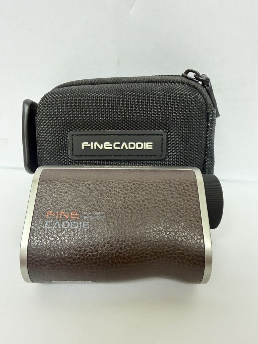 ●売り切り　FineCaddie J300 ゴルフ レーザー距離計 ファインキャディ 距離測定器 レザー調 ブラウン 専用ケース付　現状品